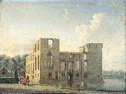 Jan ten Compe Berckenrode Castle in Heemstede after the fire of 4-5 May 1747: rear view. oil on canvas